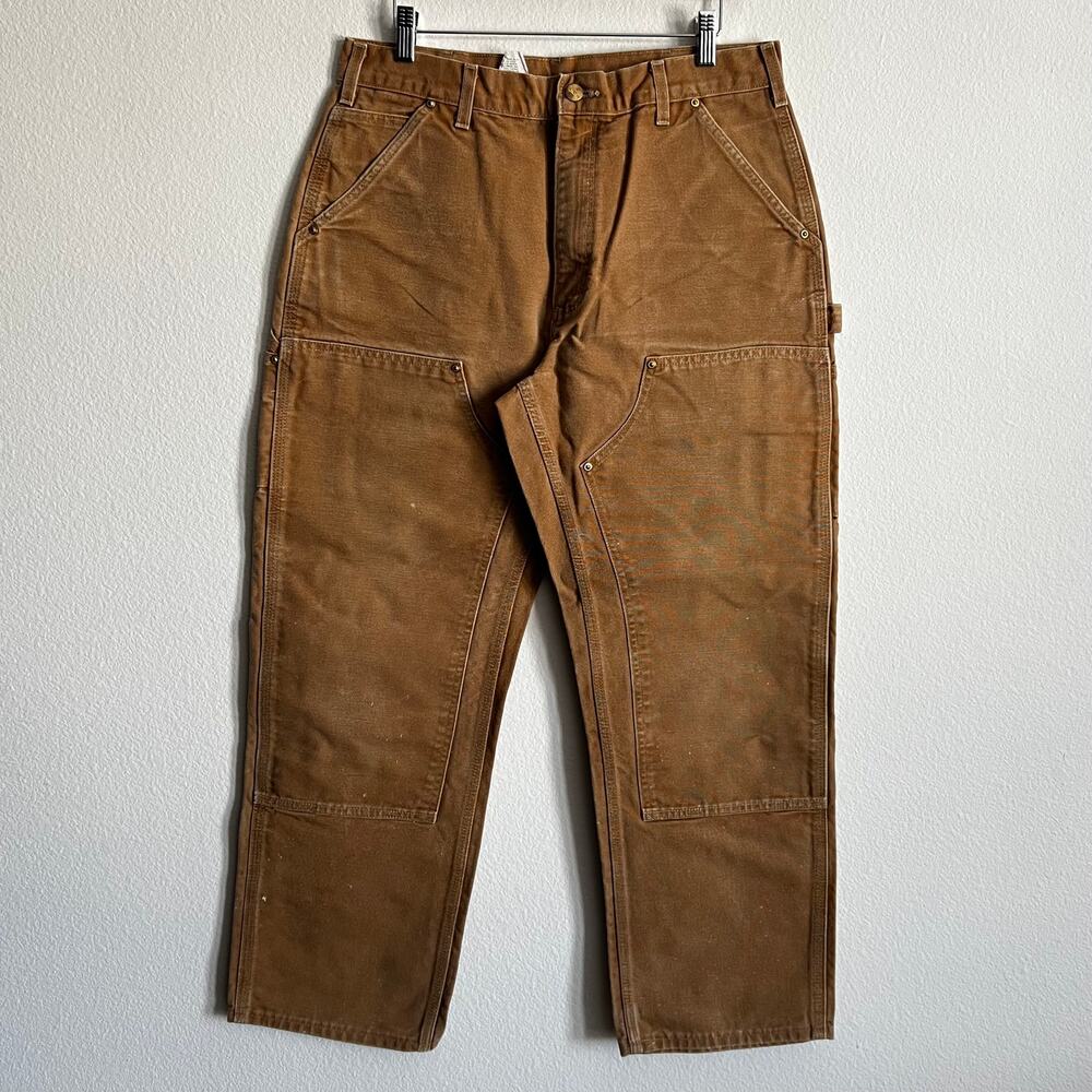 Carhartt B01 BRN brown double knee work wear carpenter pants